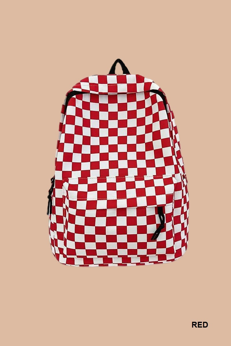 Checkered Backpack Embroidered with Wapak Logo/Name