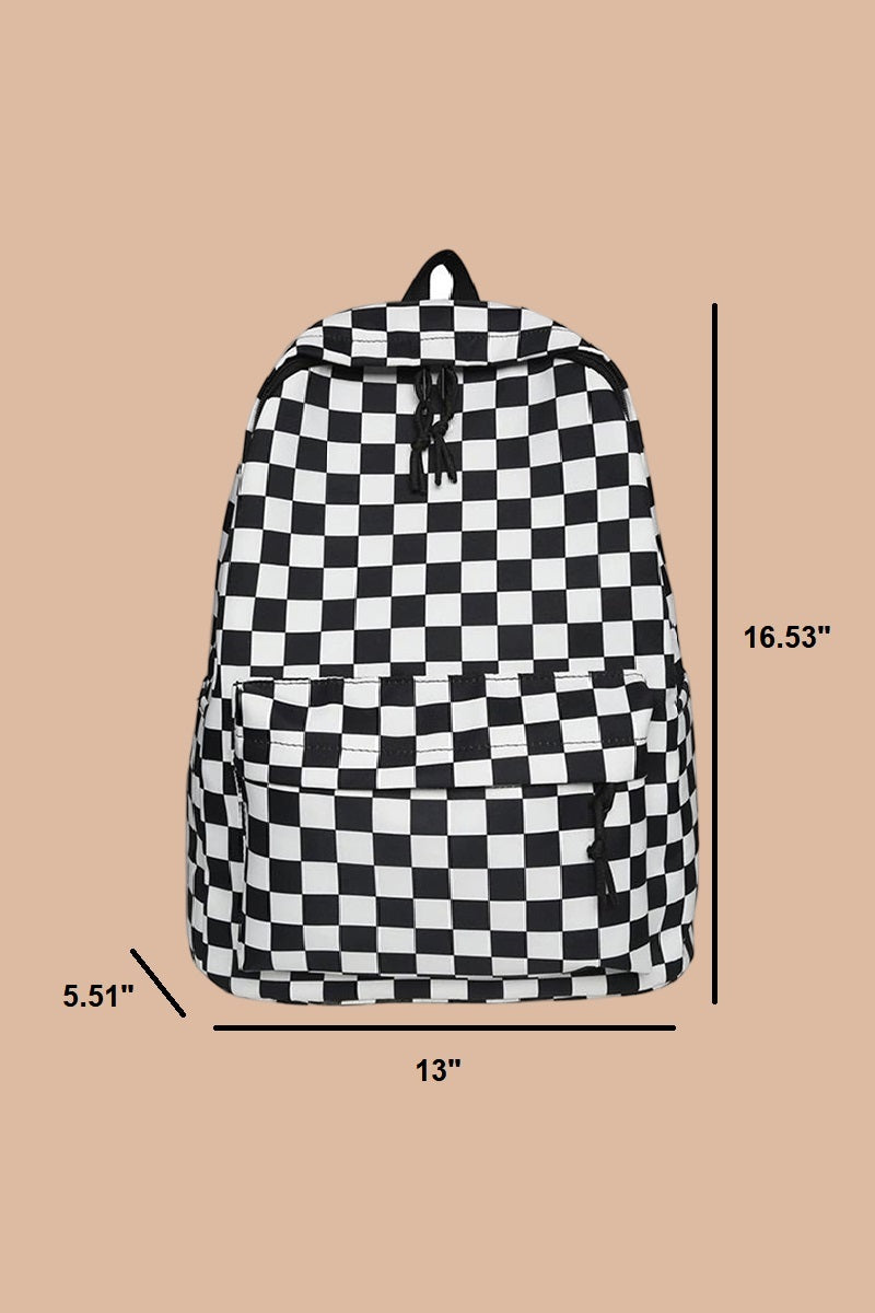 Checkered Backpack Embroidered with Wapak Logo/Name