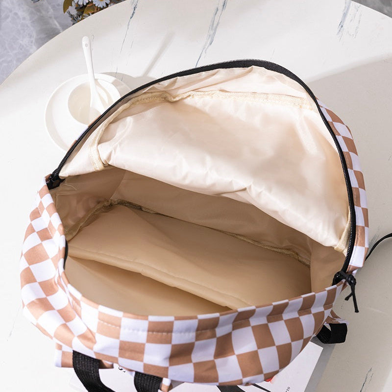 Checkered Backpack Embroidered with Wapak Logo/Name