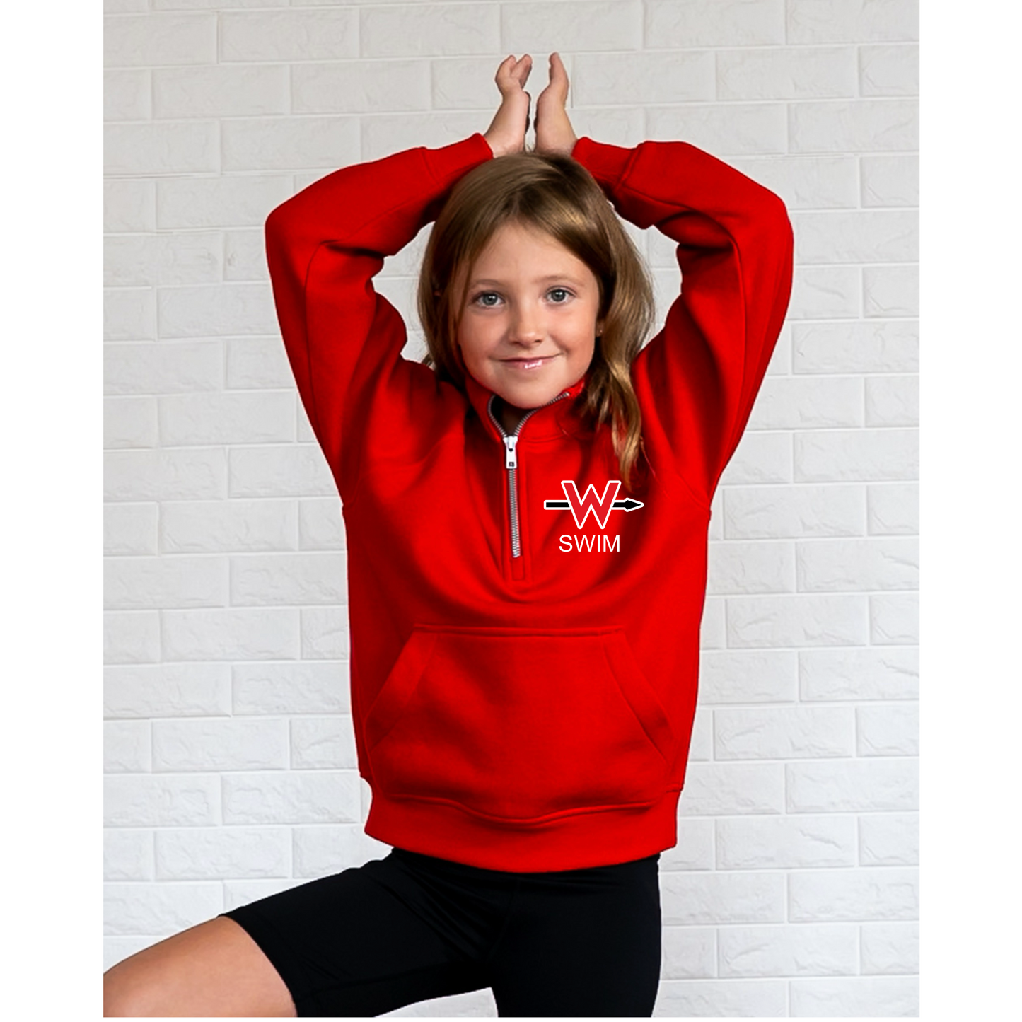 Enza Youth/Ladies boxy half-zip Fleece Embroidered