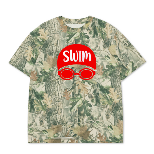 Swim Cap Glitter Embroidered T-shirt Youth and Adult