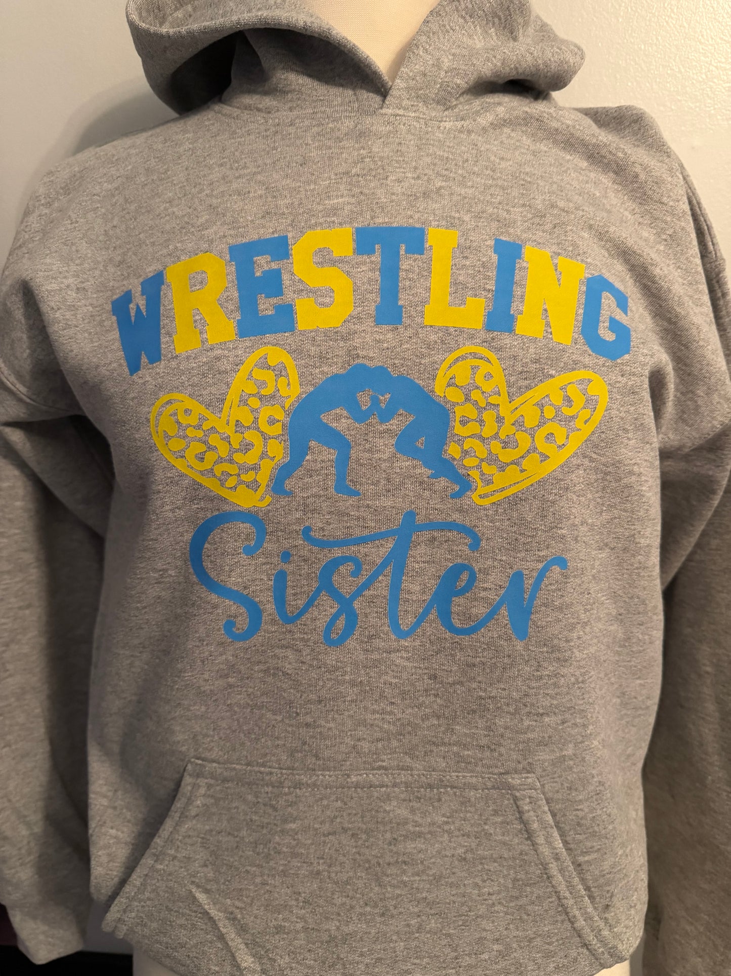 Wrestling Sister with leopard hearts -Youth Hoodie