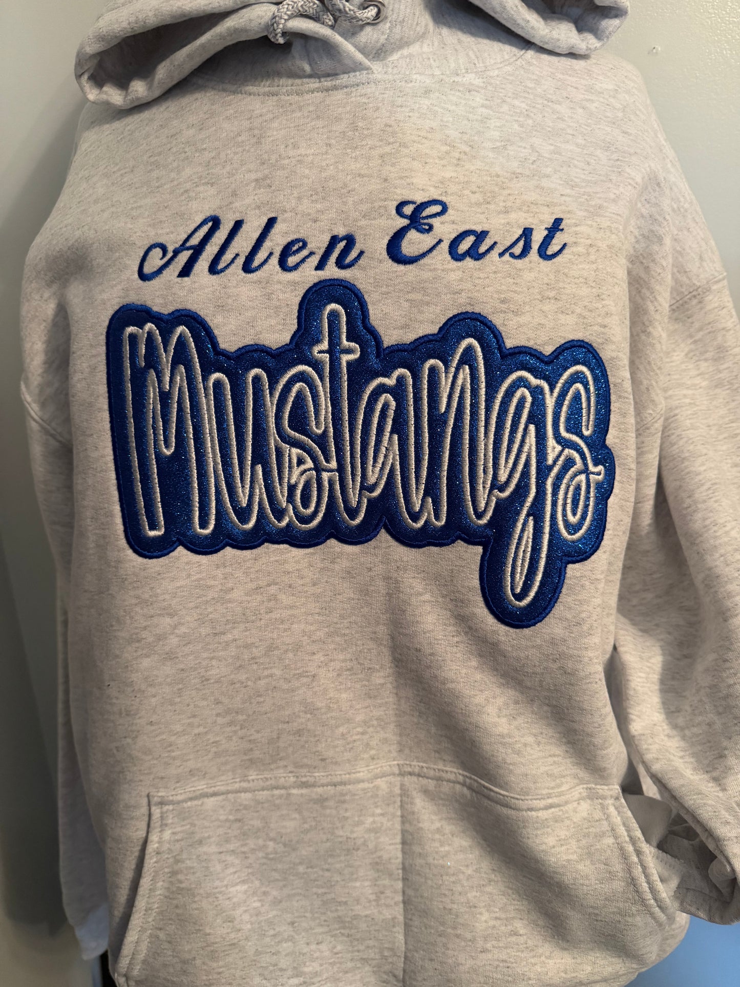 Allen East Mustangs embroidered with glitter