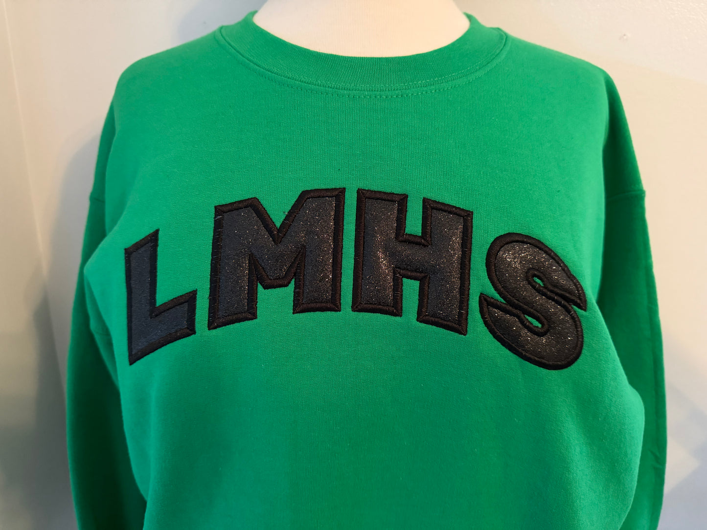 LMHS-Lima Memorial Health System embroidered glitter block letter applique