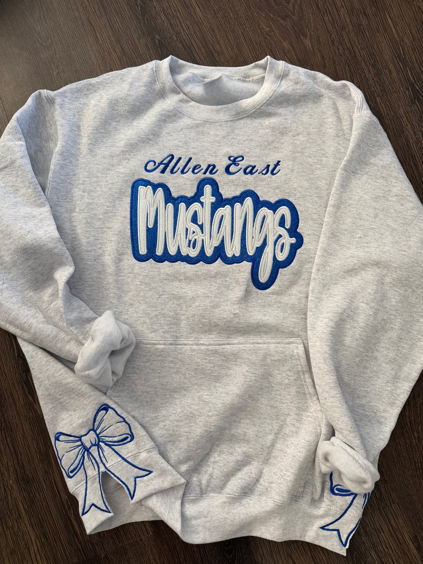 Allen East Mustangs embroidered with glitter