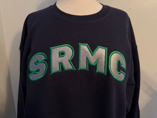 SRMC embroidered glitter applique crewneck