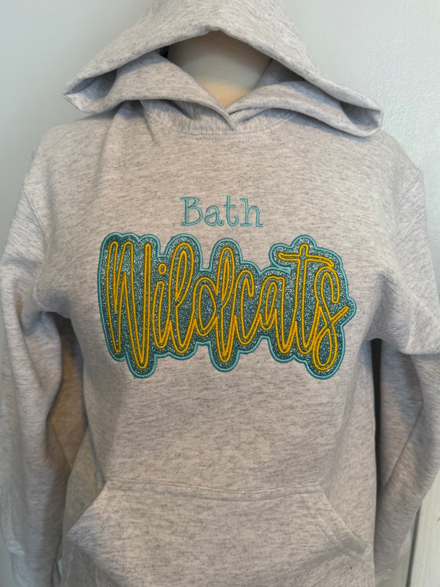 Bath Wildcats sweatshirt with glitter embroidery