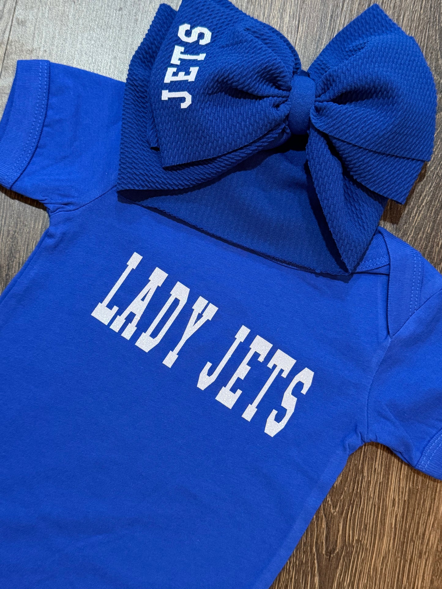 Infant/Toddler onsie with headband glitter HTV