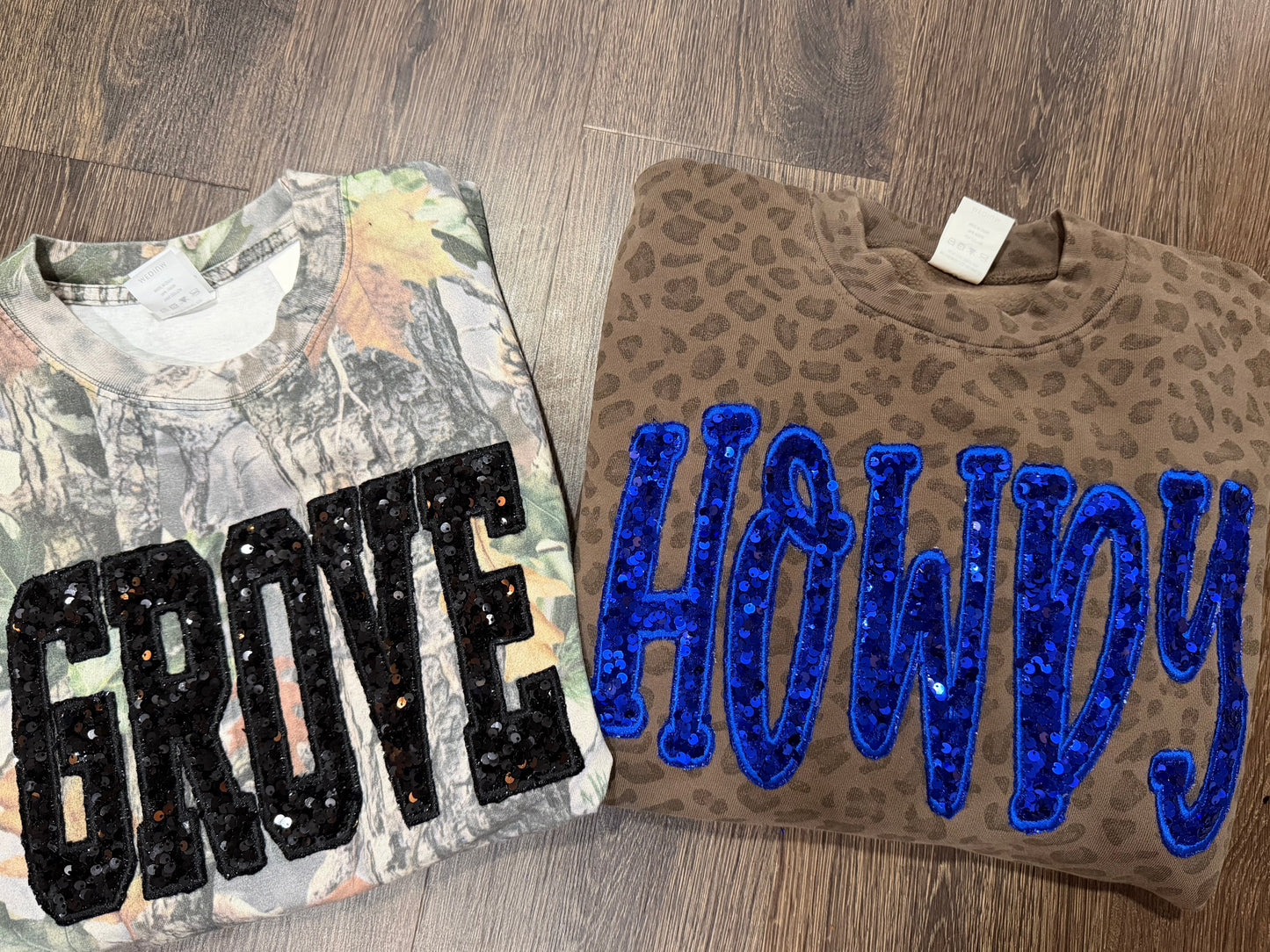 Leopard Howdy Sequins Crewneck