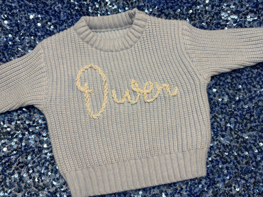 Hand embroidered baby sweater