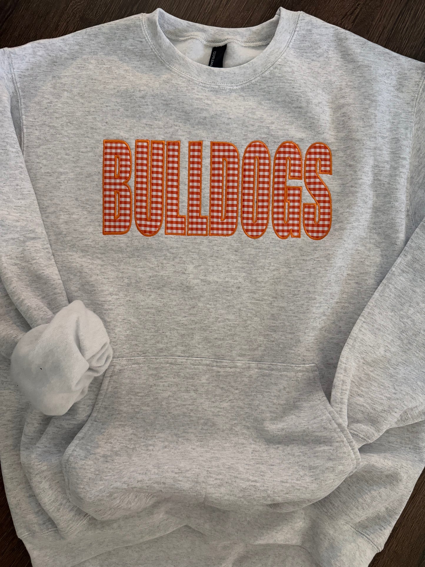 Bulldogs checkered/gingham crewneck