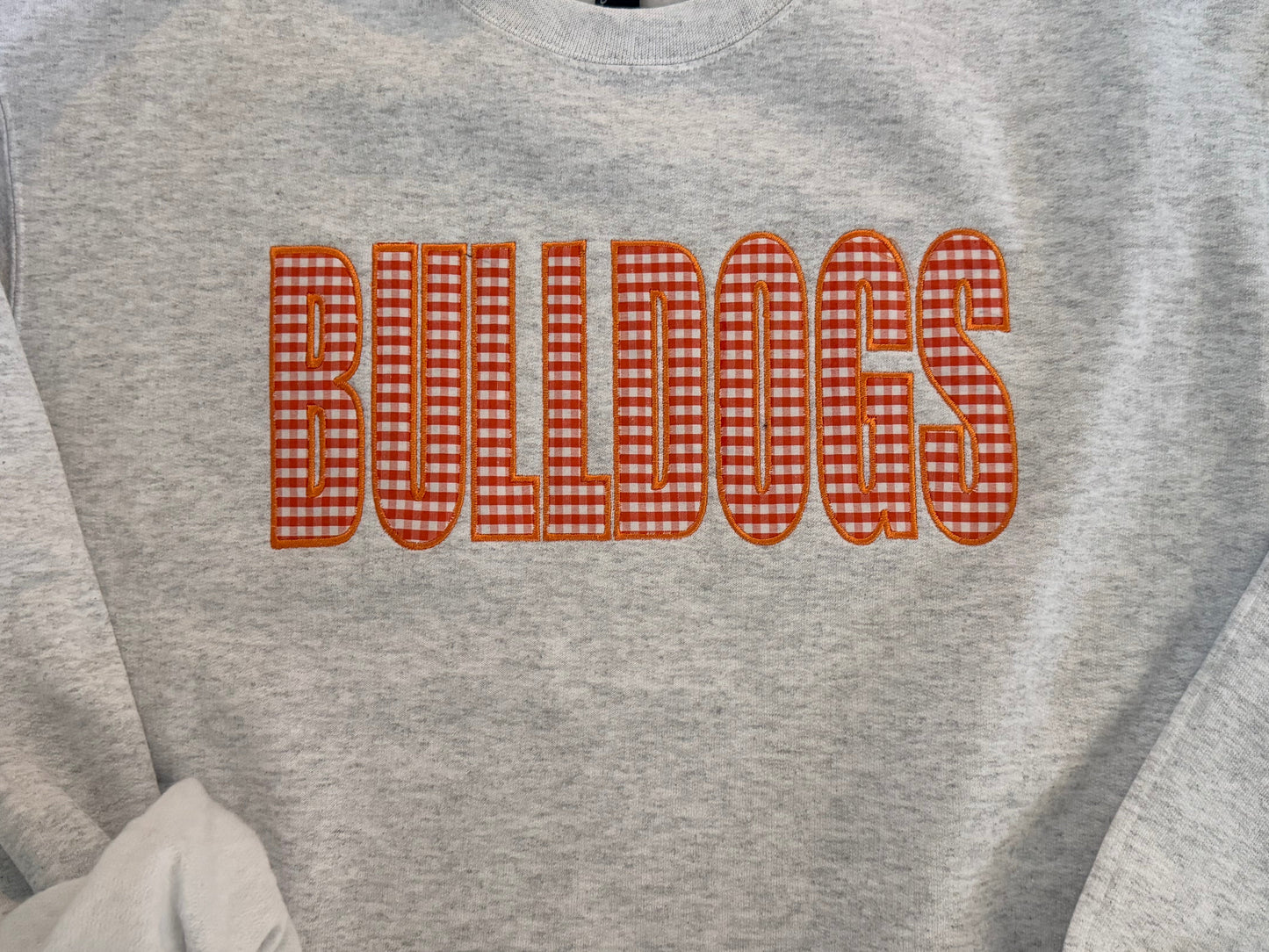 Bulldogs checkered/gingham crewneck